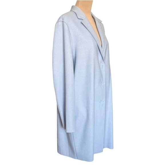 NWT Banana Republic Car Coat Sz.L Light Blue Unlined Italian Wool Minimalist - Picture 2 of 12